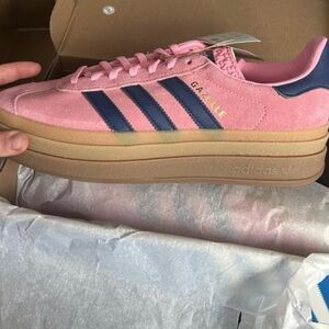 adidas Originals Gazelle Bold "Pink Glow/Victory Blue/Gum" Women's Shoe